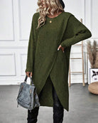 Lavinque Dress Robe Pull Fendue | Maille Douce | Élégante et Moderne