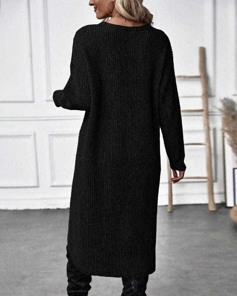 Lavinque Dress Robe Pull Fendue | Maille Douce | Élégante et Moderne