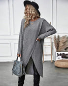 Lavinque Dress Robe Pull Fendue | Maille Douce | Élégante et Moderne
