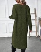 Lavinque Dress Robe Pull Fendue | Maille Douce | Élégante et Moderne