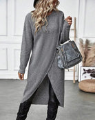 Lavinque Dress Robe Pull Fendue | Maille Douce | Élégante et Moderne