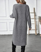 Lavinque Dress Robe Pull Fendue | Maille Douce | Élégante et Moderne