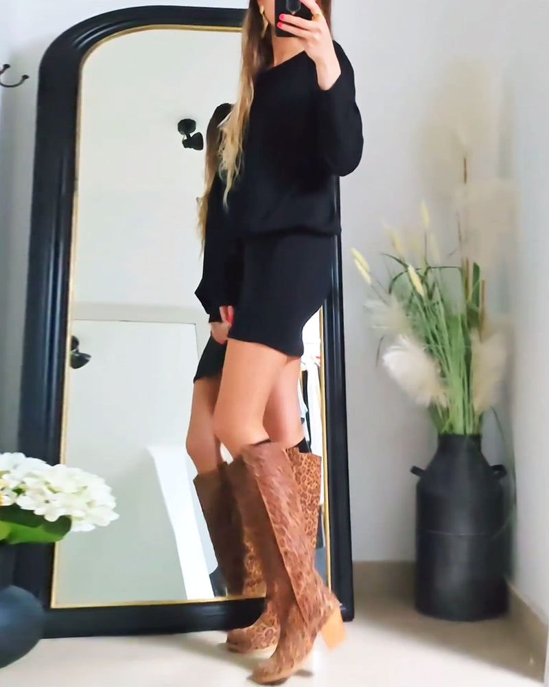 Lavinque Dress Robe Pull Hiver | Maille Douce | Confort et Élégance