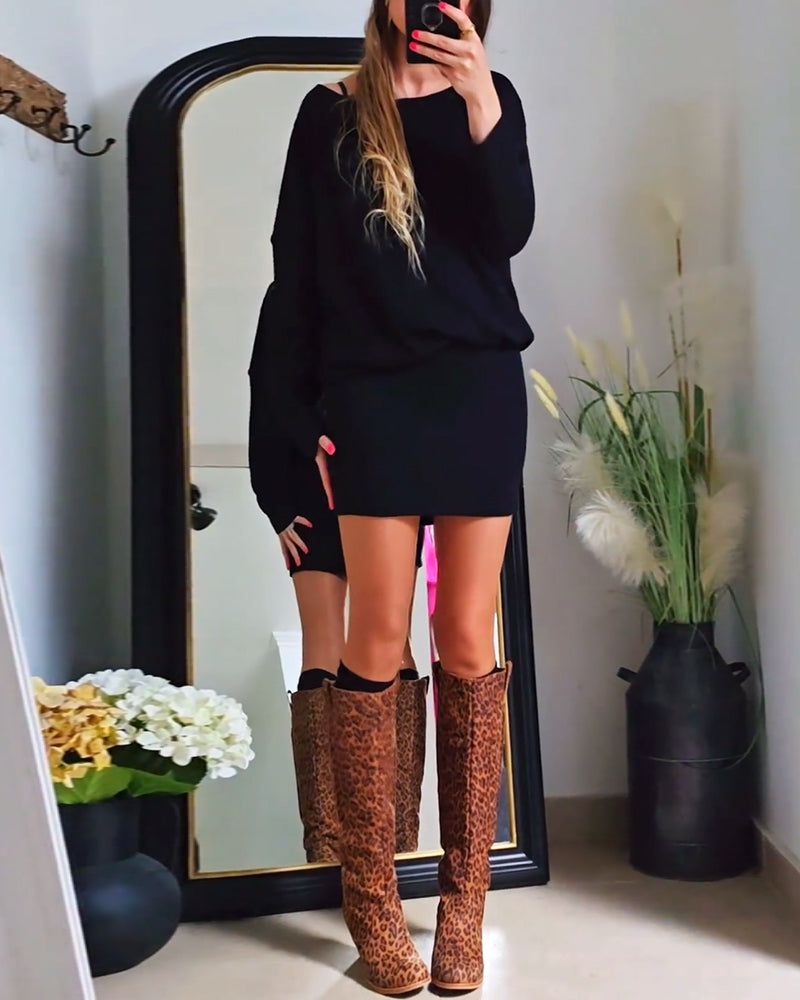 Lavinque Dress Robe Pull Hiver | Maille Douce | Confort et Élégance