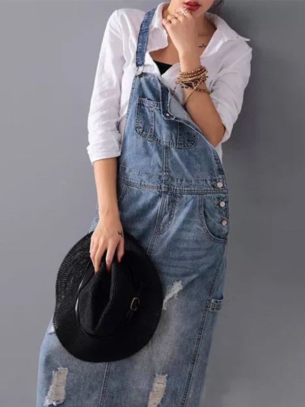 Lavinque Dress Robe Salopette en Jean | Esprit Décontracté | Style Vintage