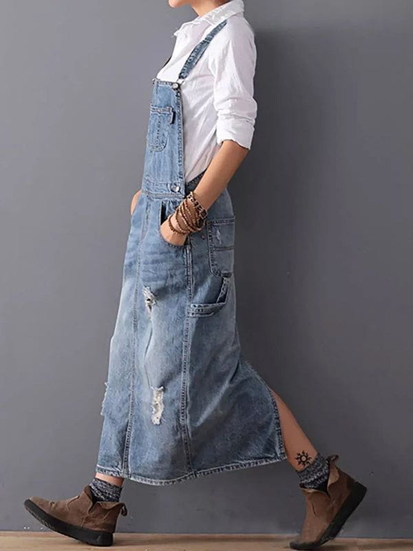 Lavinque Dress Robe Salopette en Jean | Esprit Décontracté | Style Vintage