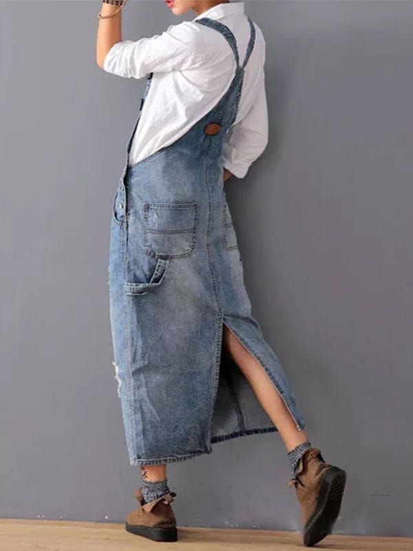 Lavinque Dress Robe Salopette en Jean | Esprit Décontracté | Style Vintage