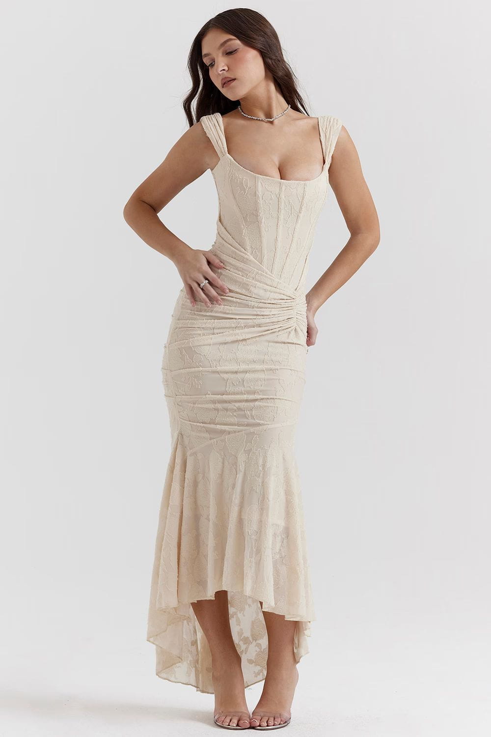Lavinque Dress Robe Sirène Rose | Fendue Asymétrique | Séduisante et Élancée