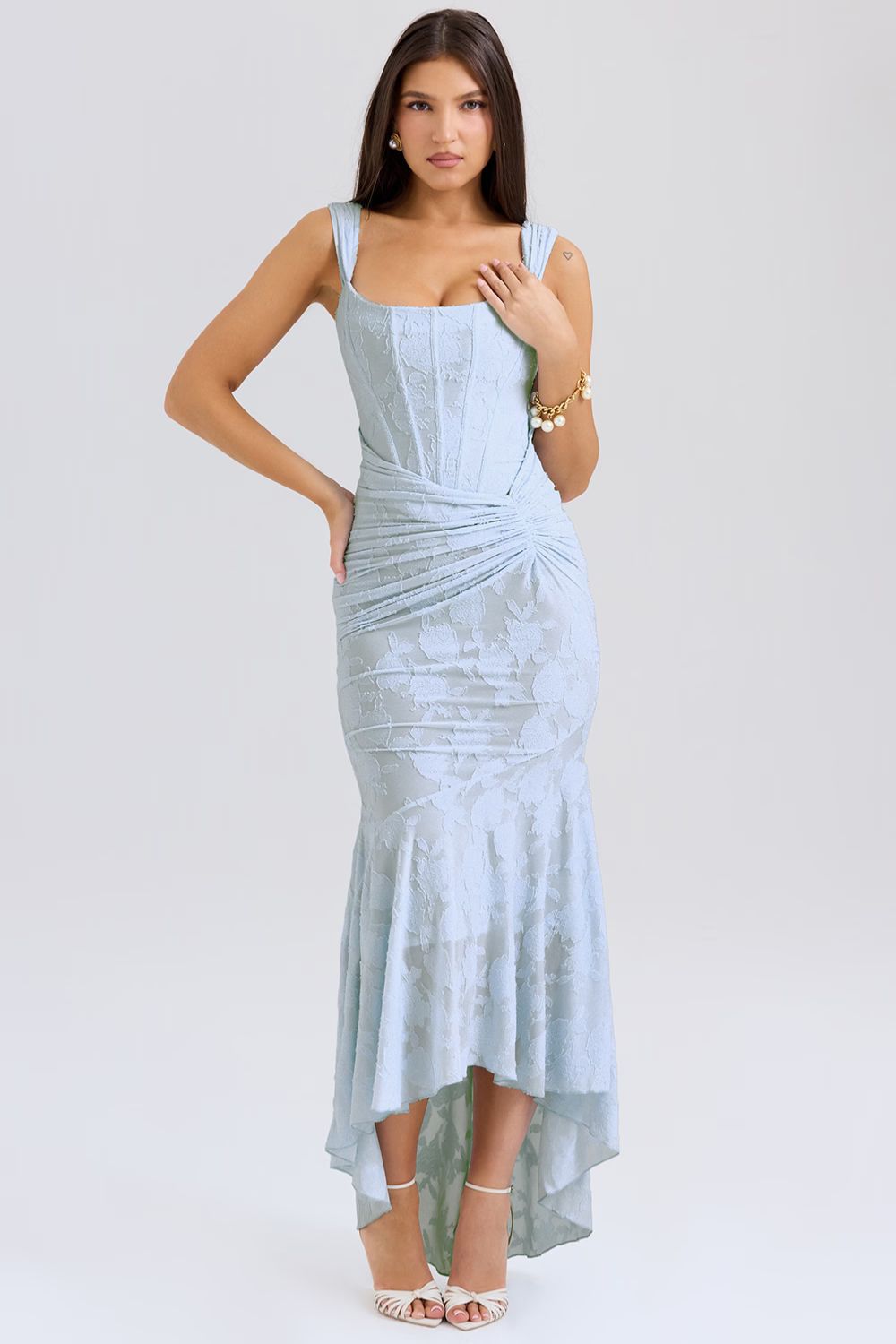 Lavinque Dress Robe Sirène Rose | Fendue Asymétrique | Séduisante et Élancée