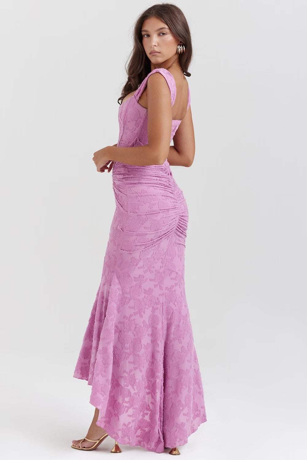 Lavinque Dress Robe Sirène Rose | Fendue Asymétrique | Séduisante et Élancée