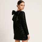 Lavinque Dress Robe Trapèze Écrue | Nœud Noir au Dos | Élégance Minimaliste