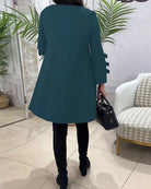 Lavinque Dress Robe Trapèze Noire | Manches à Nœuds | Élégance Décontractée