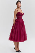 Lavinque Dress Robe Tulle Bordeaux | Volumineuse | Glamour et Séduisante