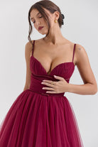 Lavinque Dress Robe Tulle Bordeaux | Volumineuse | Glamour et Séduisante