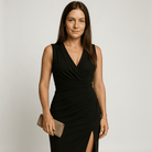 Lavinque Dress Robe Verte Élégante | Décolleté Croisé | Silhouette Ajustée & Sophistiquée