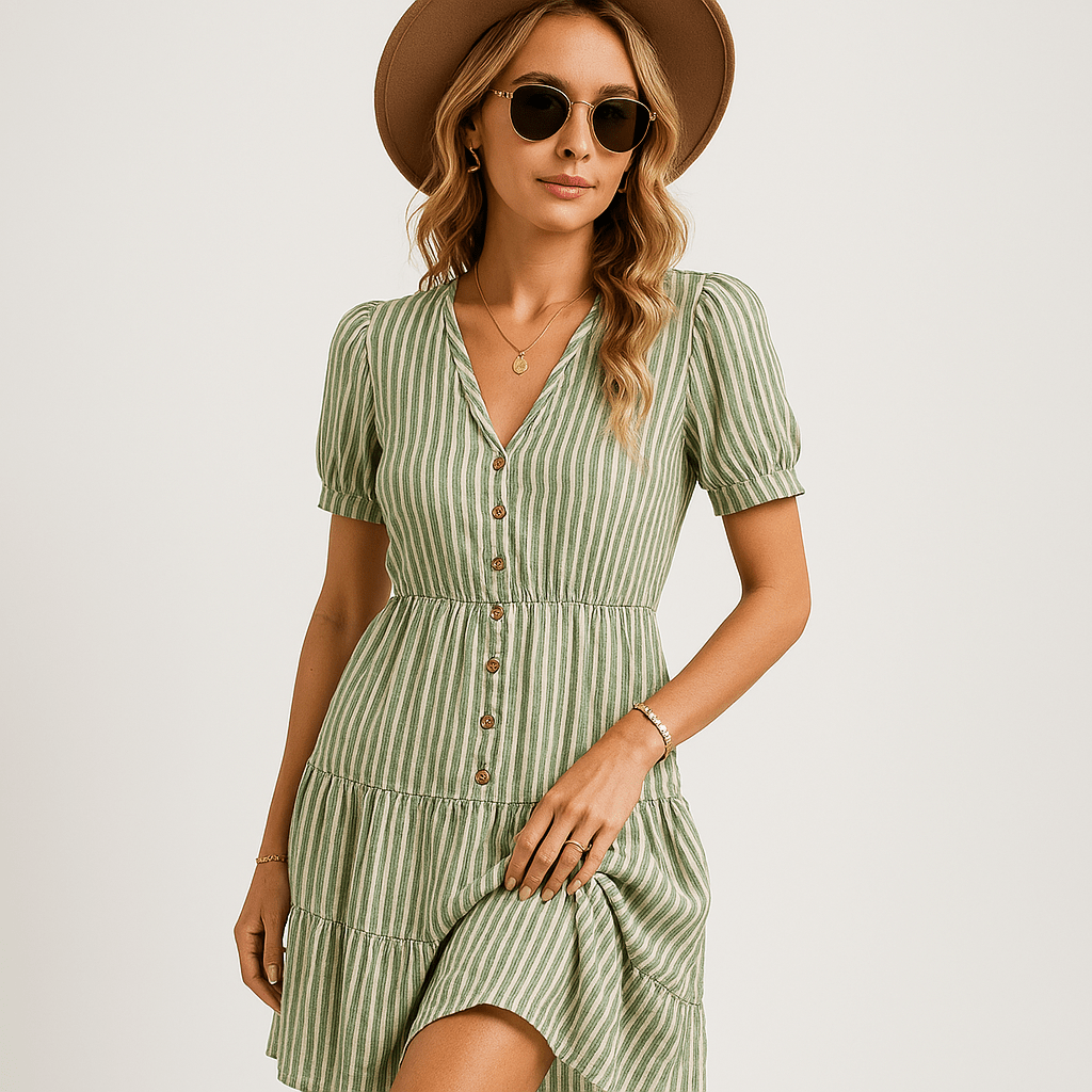 Lavinque Dress Robe Volants Bleu Clair | 100% Coton | Légère & Féminine
