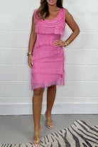 Lavinque Dress Rose / S Robe Frangée Femme | Élégance | Tendance et Chic