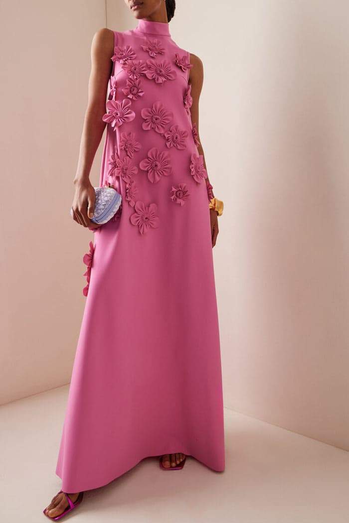 Lavinque Dress Rose / S Robe Longue | Élégante | Rose Fuchsia Fleurie