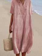 Lavinque Dress Rose / S Robe Longue en Lin Décontractée | Bohème | Légère et Confortable