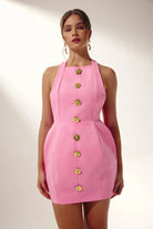 Lavinque Dress Rose / XS Robe Courte Structurée | Rose | Élégante et Audacieuse