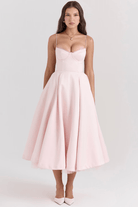 Lavinque Dress Rose / XS Robe Évasée | Satin | Élégance et Raffinement