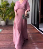 Lavinque Dress Rose / XS Robe Longue Plissée | Fluide | Élégante et Moderne