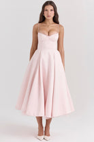 Lavinque Dress Rose / XS Robe Midi Évasée | Élégance | Douce et Féminine