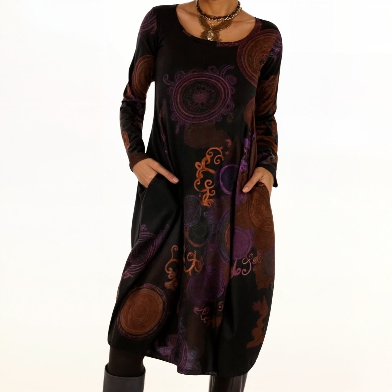 Lavinque Dress Rouge / S Robe Bohème | Manches Longues | Confort et Élégance Ethnique