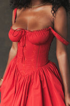 Lavinque Dress Rouge / S Robe Courte Rouge à Bretelles | Romantique | Fluide et Féminine