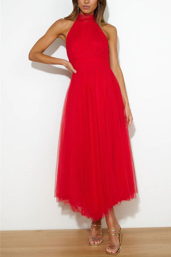 Lavinque Dress Rouge / S Robe de Soirée en Tulle | Rose Fuchsia | Élégance et Légèreté