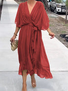 Lavinque Dress Rouge / S Robe Longue Bohème | Élégance Flottante | Tissu Léger & Fluide