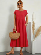 Lavinque Dress Rouge / S Robe Longue | Coupe Ample | Élégance Décontractée