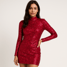 Lavinque Dress Rouge / S Robe Noire à Sequins | Coupe Ajustée | Élégance Intemporelle