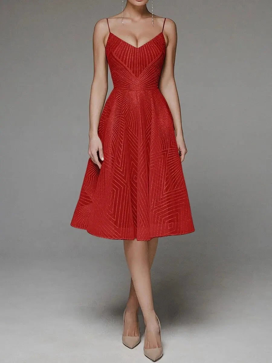 Lavinque Dress Rouge / XS Robe Rose Bustier | Dentelle Ajourée | Élégance Romantique