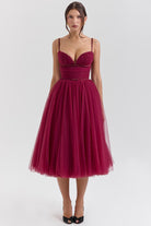 Lavinque Dress Rouge / XS Robe Tulle Bordeaux | Volumineuse | Glamour et Séduisante