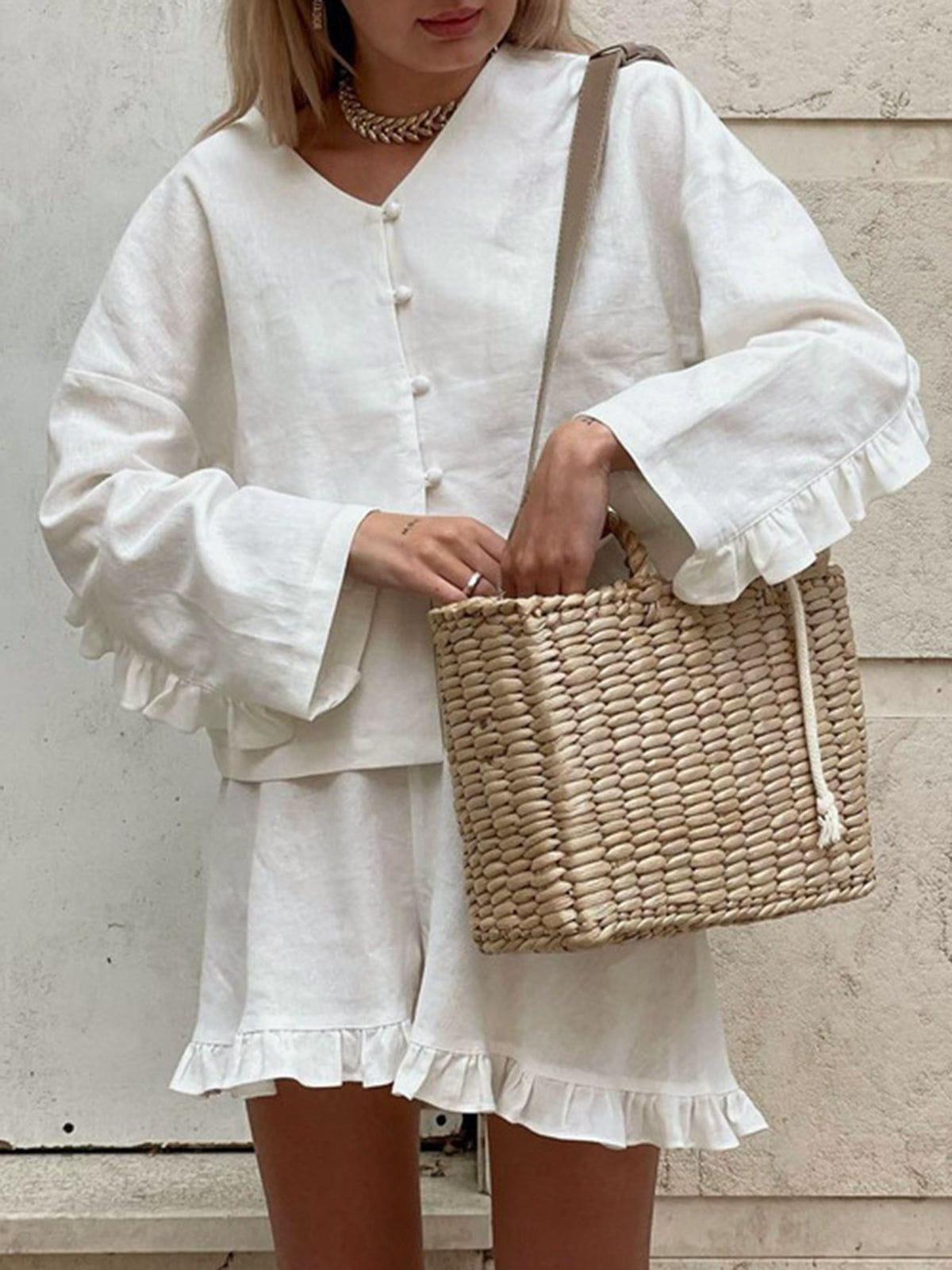 Lavinque Dress S Ensemble Lin Femme | Décontracté | Léger et Élégant