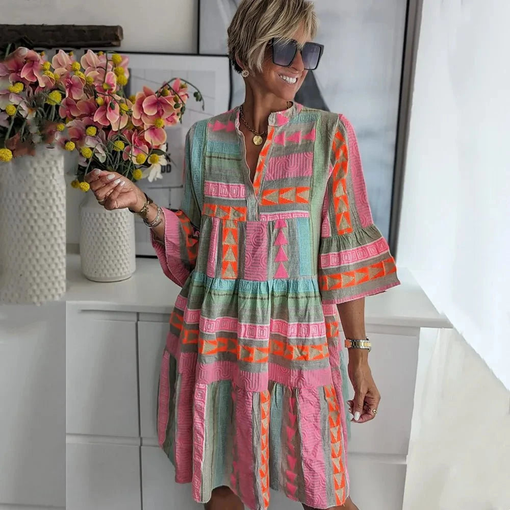 Lavinque Dress S Robe Bohème Colorée | Fluide & Légère | Style Estival