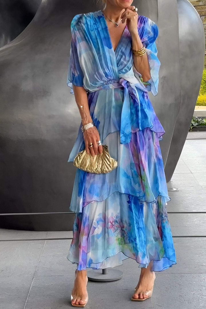 Lavinque Dress S Robe Longue Fluide en Chiffon | Élégance Aérienne | Parfaite pour les Grandes Occasions