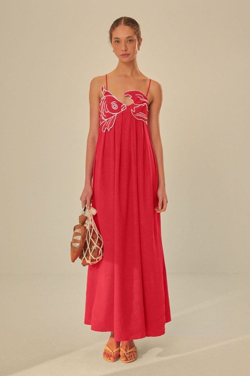 Lavinque Dress S / Rouge Robe Longue Rose Fuchsia | Fluide | Élégante et Décontractée