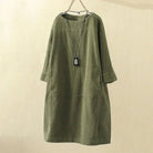 Lavinque Dress Vert clair / M Robe Ample en Velours Côtelé | Style Bohème | Chaleur et Élégance Décontractée