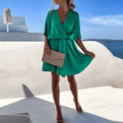 Lavinque Dress Vert foncé / S Robe Courte Satinée | Fluide | Légère et Élégante
