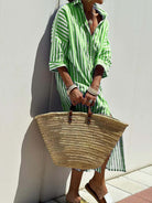 Lavinque Dress Vert / S Robe Chemise Longue | Lin Rose | Légère et Décontractée