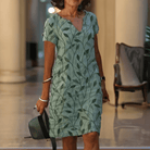 Lavinque Dress Vert / S Robe Courte à Imprimé Feuillage | Légère et Élégante | Confort et Style