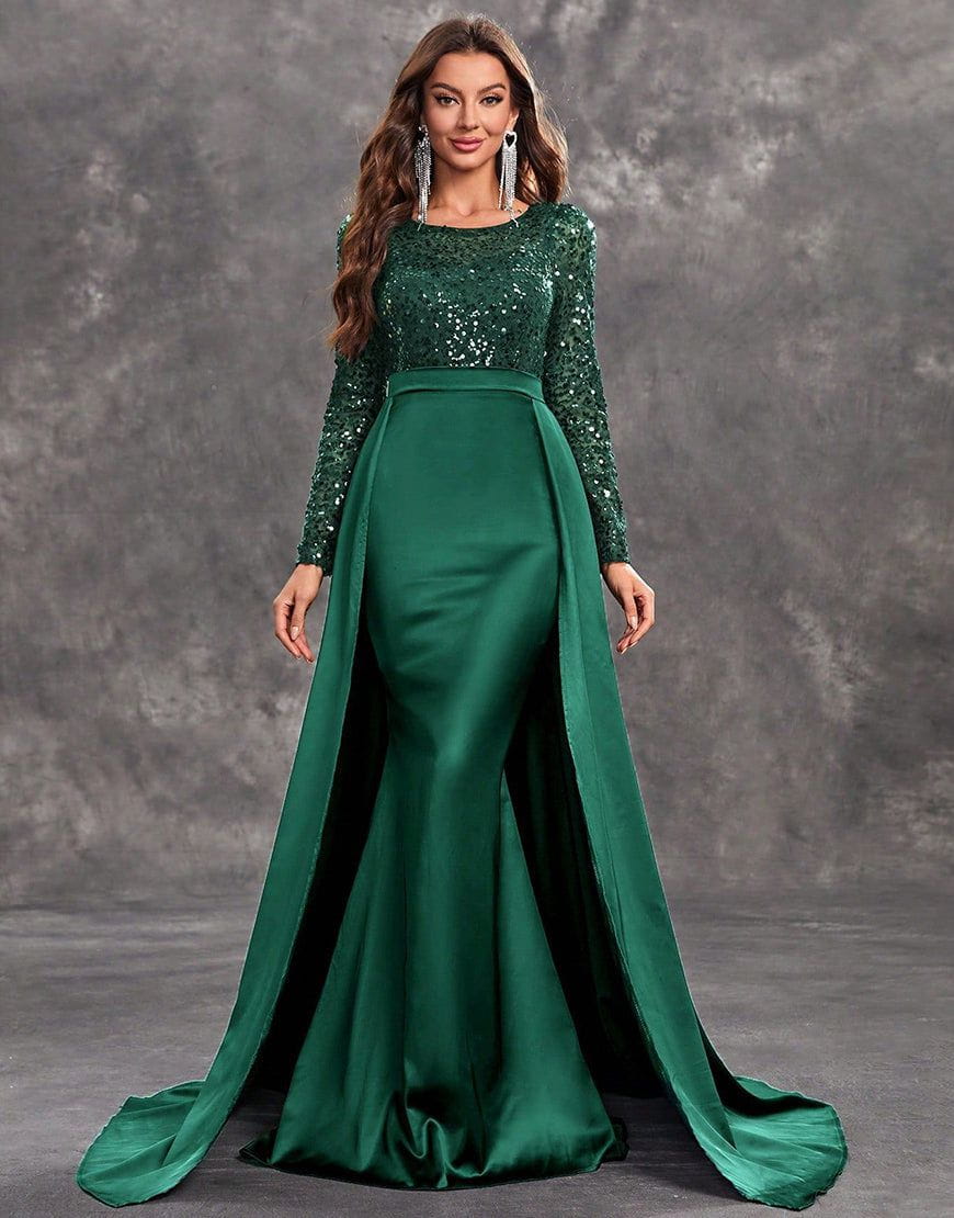 Lavinque Dress Vert / S Robe de Soirée Longue Noire | Glamour | Élégante et Spectaculaire