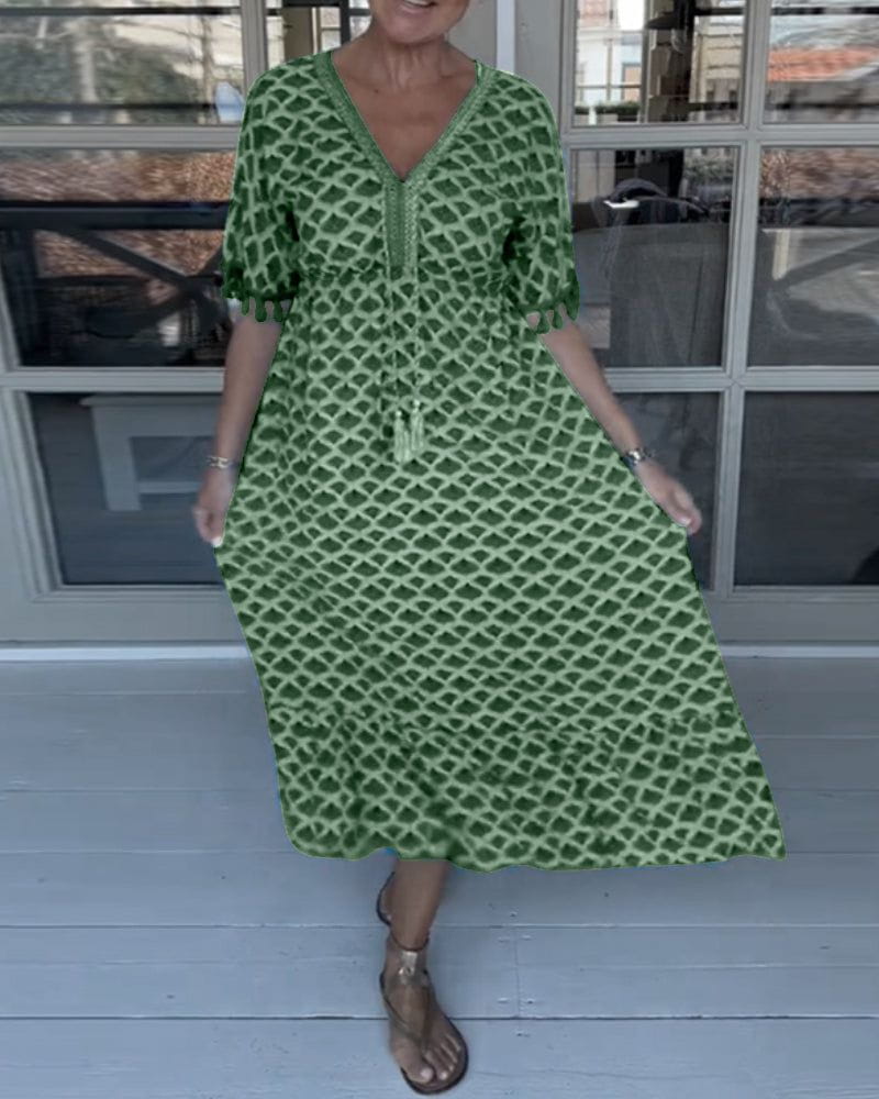 Lavinque Dress Vert / S Robe Décontractée à Motifs | Confortable | Légère et Estivale