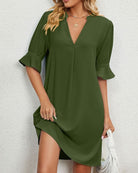 Lavinque Dress Vert / S Robe fluide | Bleu marine | Élégante et décontractée