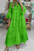 Lavinque Dress Vert / S Robe Longue Bohème | Broderie | Élégante et Légère