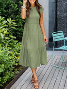 Lavinque Dress Vert / S Robe Longue Bohème Smockée | Romantique | Fluide et Confortable