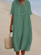Lavinque Dress Vert / S Robe Longue en Lin Décontractée | Bohème | Légère et Confortable