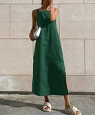Lavinque Dress Vert / S Robe Longue en Lin | Naturelle | Minimaliste et Aérée